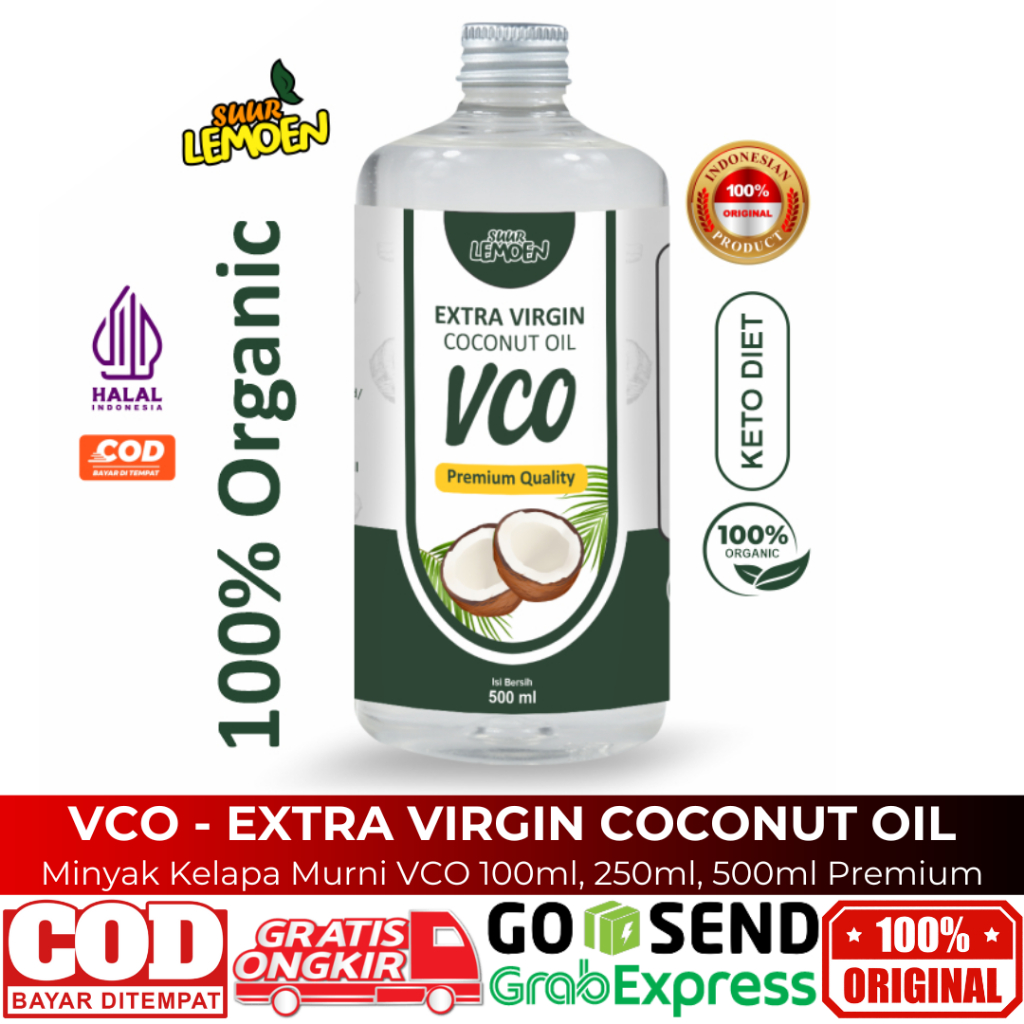 

Extra Virgin Coconut Oil Minyak Kelapa Murni VCO 100ml 250ml 500ml Organik Premium Expired 2 Tahun