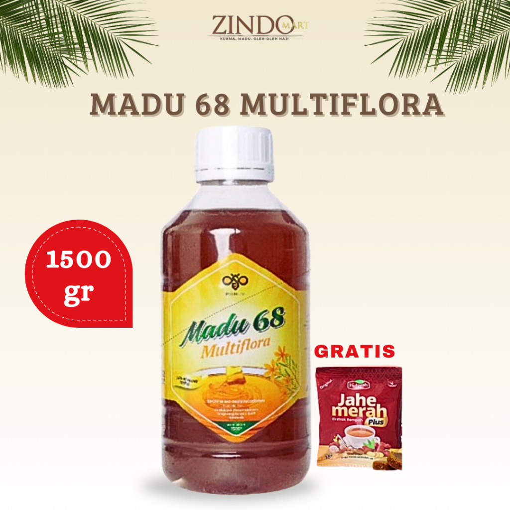 

MADU 68 MULTIFLORA 1500GR FREE JAHE MERAH HIDAYAH 1PCS ASLI - MENINGKATKAN DAYA TAHAN TUBUH