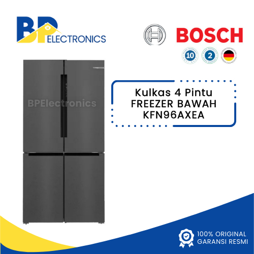 Bosch KFN96AXEA Kulkas French Door 4 Pintu 605L Hitam Anti Sidik Jari