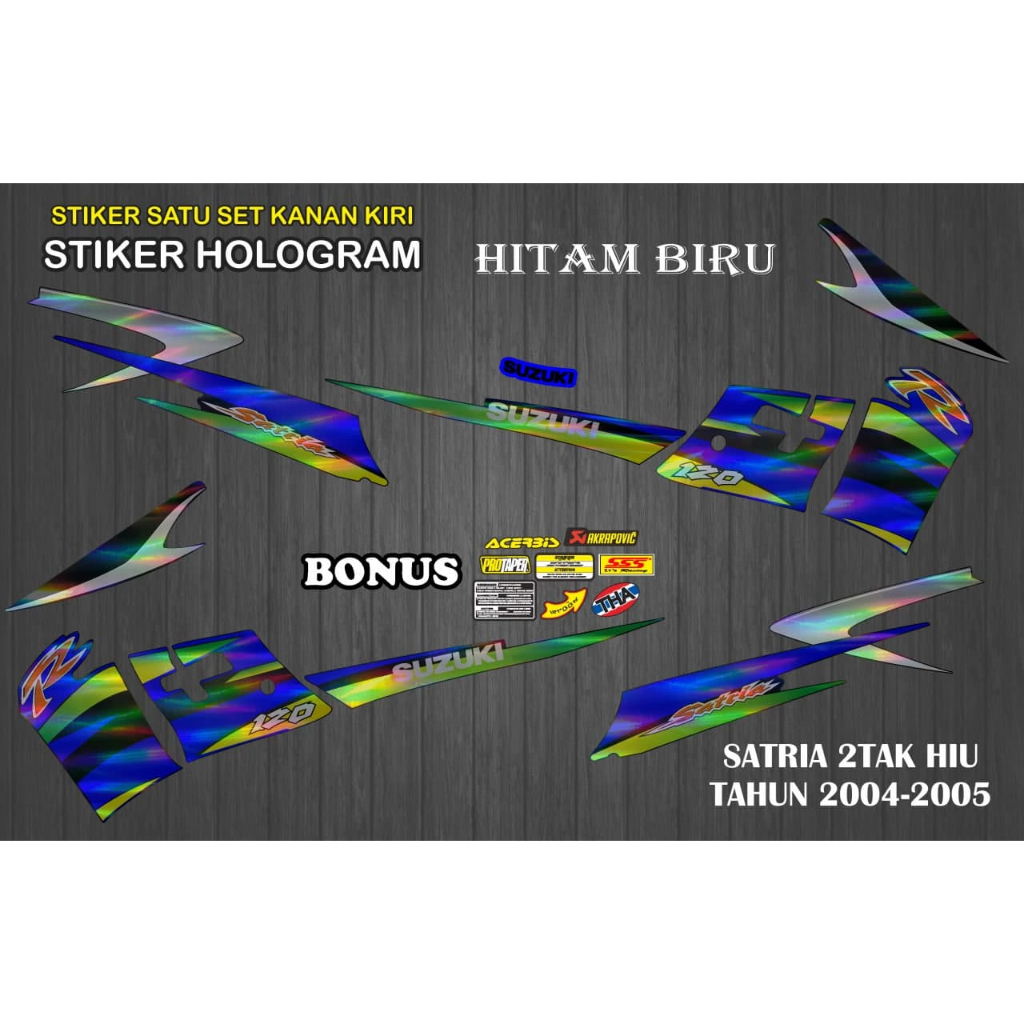 HOLOGRAM STIKER STRIPING LIST VARIASI SUZUKI SATRIA R TIPE HIU STD