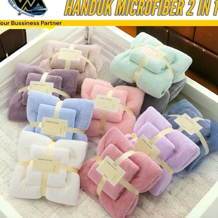 GROSIR WMEDIA Handuk Microfiber 2in1  Handuk Set 2in1
