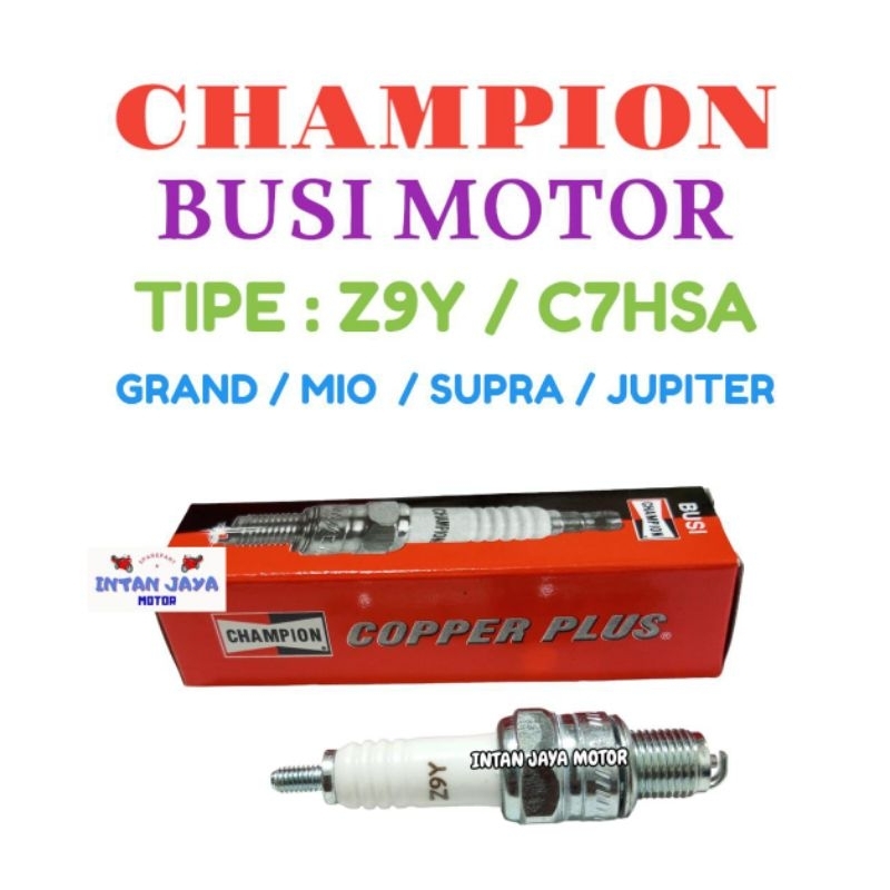 1 PCS BUSI CHAMPION Z9Y / C7HSA ORIGINAL BUSI MOTOR MURAH BUSI MOTOR GRAND MIO SUPRA JUPITER BUSI MO