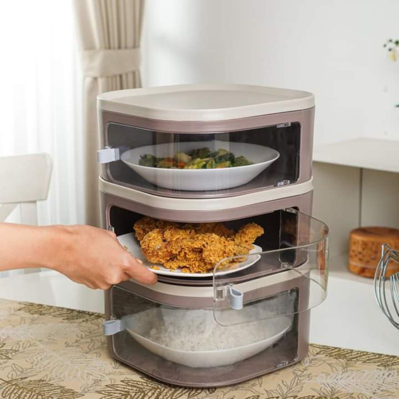 Tudung Saji Kekinian Technoplast Dishes Keeper Set