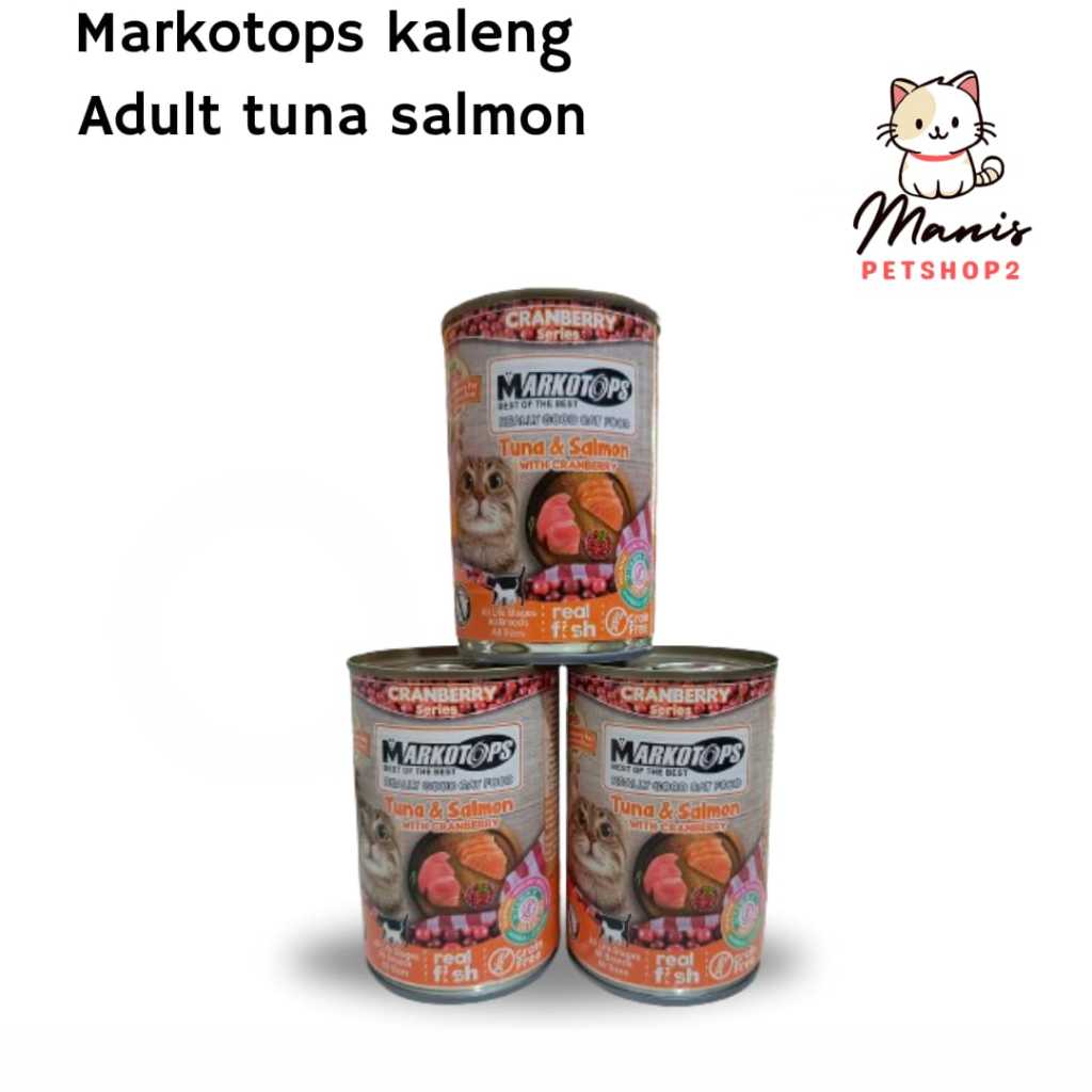 Makanan kaleng kucing markotops kaleng tuna salmon 400gr | markotops kaleng wetfood