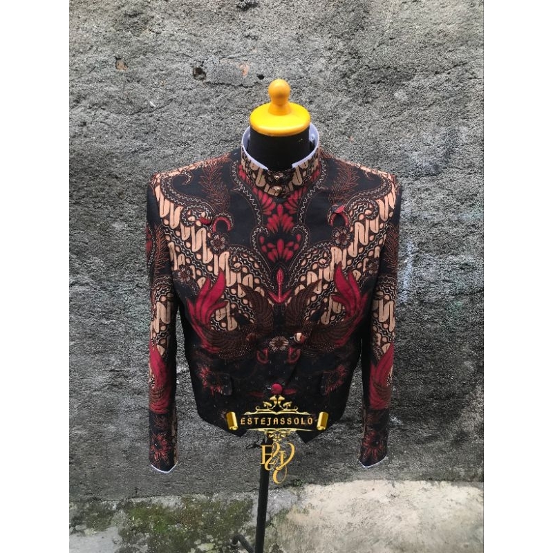 Beskap Solo Krowok Motif Batik