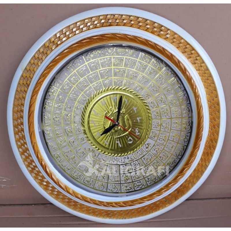 kaligrafi jam kuningan ukuran 75cm