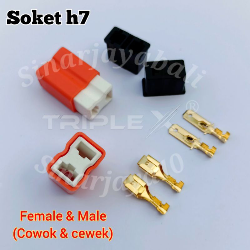 soket h7 lampu mobil motor socket H7 konektor female male connector headlamp headlights head light c