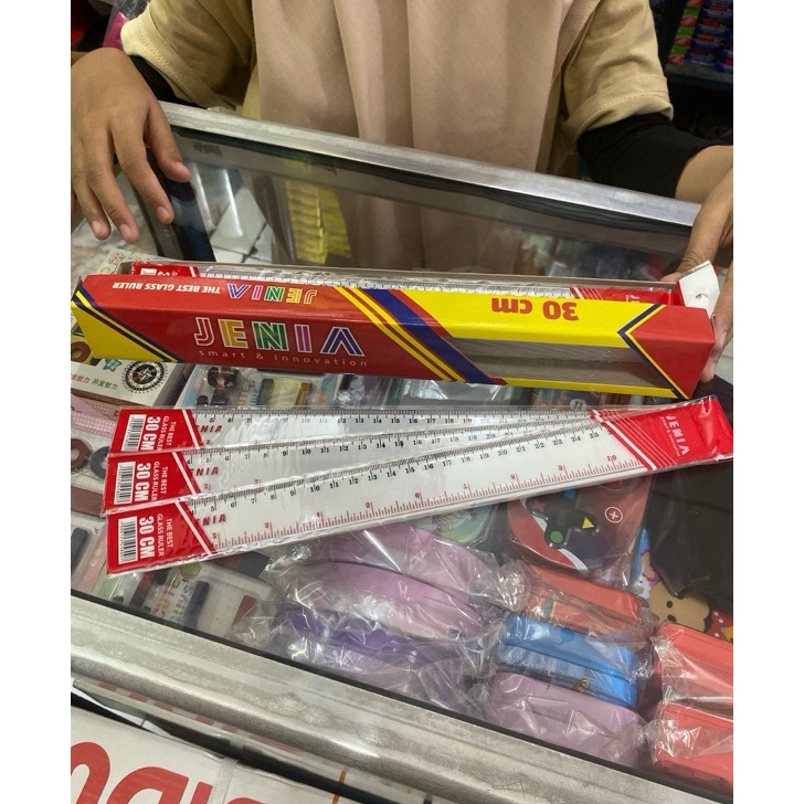 

TERBAIK Garisan Plastik Penggaris Jenia 3 cm 12 Pcs Original