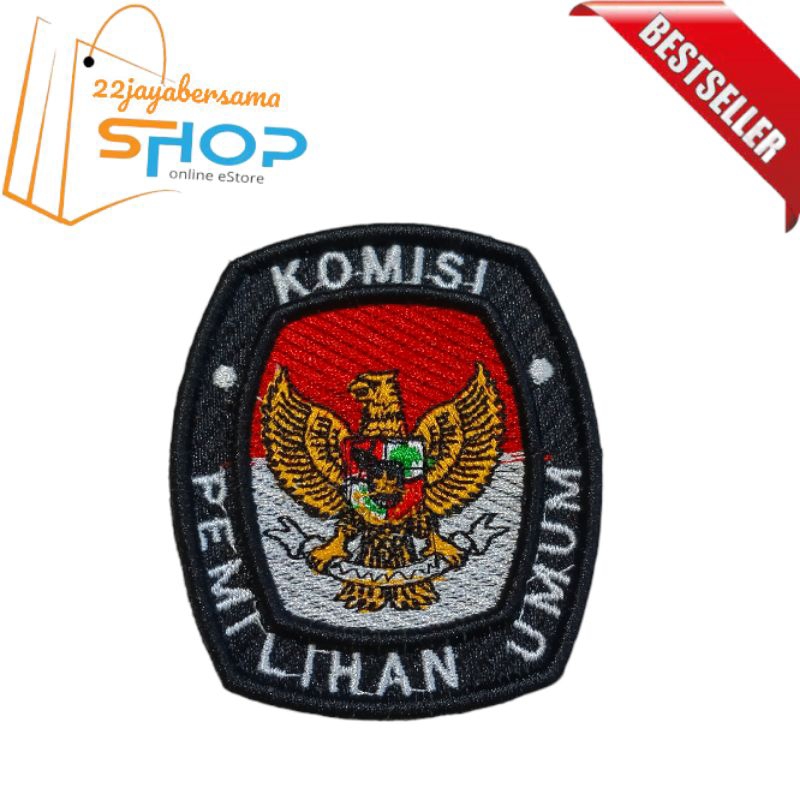 Logo KPU Timbul | Badge Logo KPU timbul Full Bordir Computer