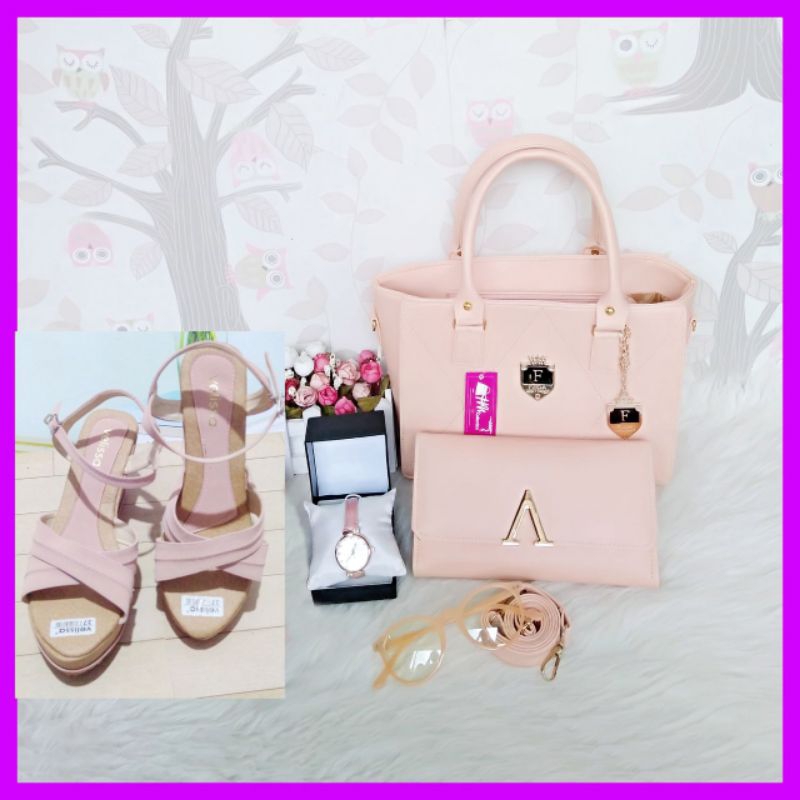 Tas paket 5in1 wajik kombi wedges paket hantaran seserahan lamaran pernikahan wanita remaja cewek ke