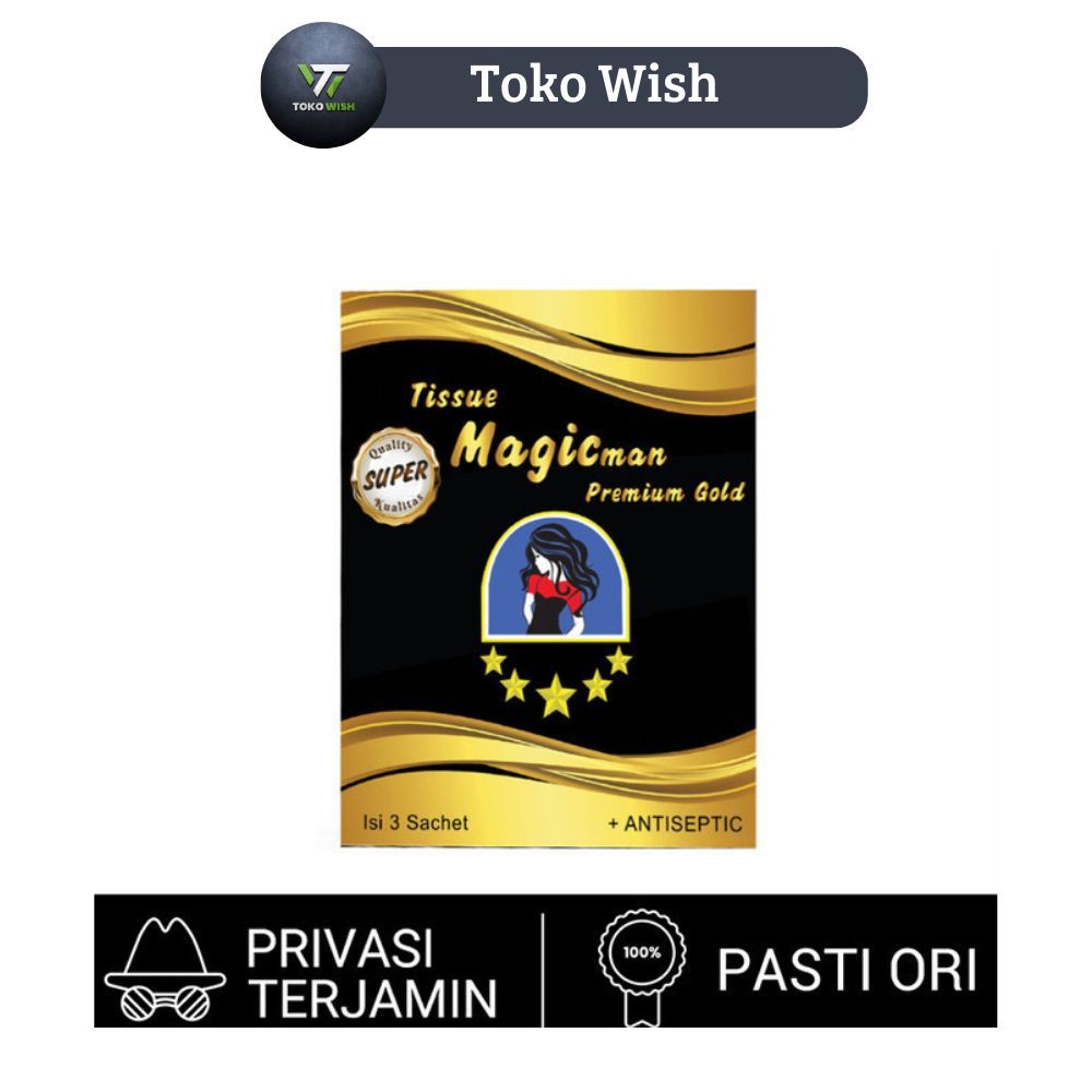 Tisu Magic Man Premium Gold - 3 Sachets - Tissue Super Magic Tahan Lama