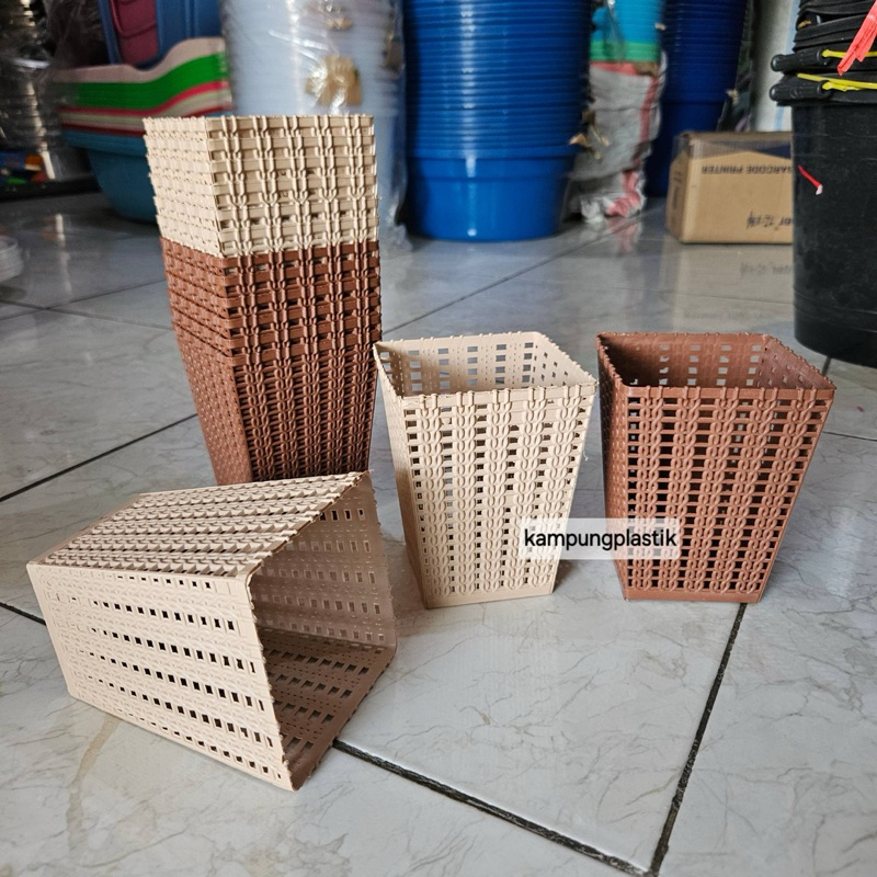 Tempat sendok cendana coklat - Tempat atk serbaguna plastik / Tempat Sendok CENDANA Keranjang serbag