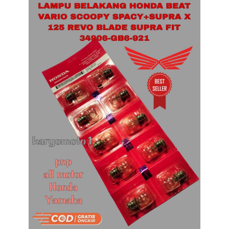 10pcs lampu belakang bohlam stop Honda Supra x 125 grand Supra fit Revo Blade +beat Vario Scoopy spa