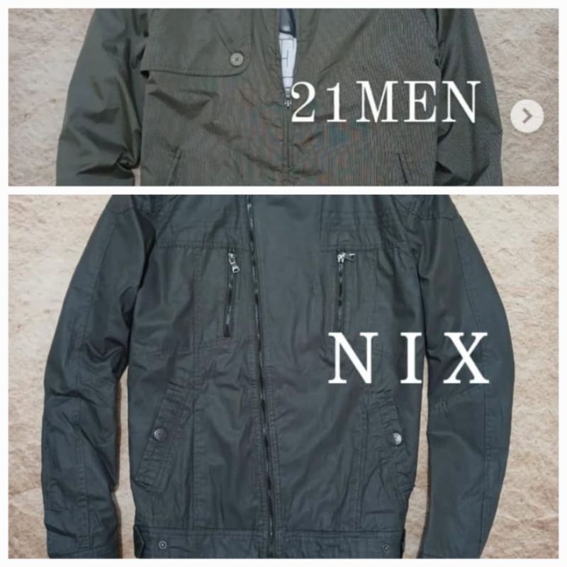 dua jaket bomber casual 21men dan nix recomend bekas second preloved