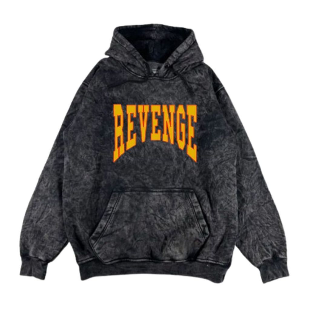 REVENGE WASHED HOODIE BLACK SANDWASH ORIGINAL