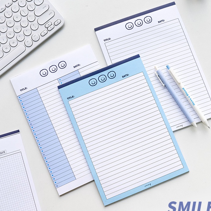 

MURMER KLEIN BLUE SMILEY FACE B5 MEMO PAD KERTAS MEMO CATATAN