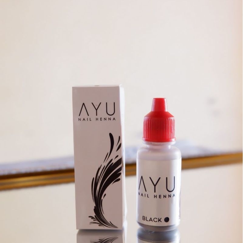 AYU Nail Henna Black Halal Bubuk 10 Gram Kutek Muslimah Botol Tuffah Warna Hitam Cutex Sah Untuk Sho