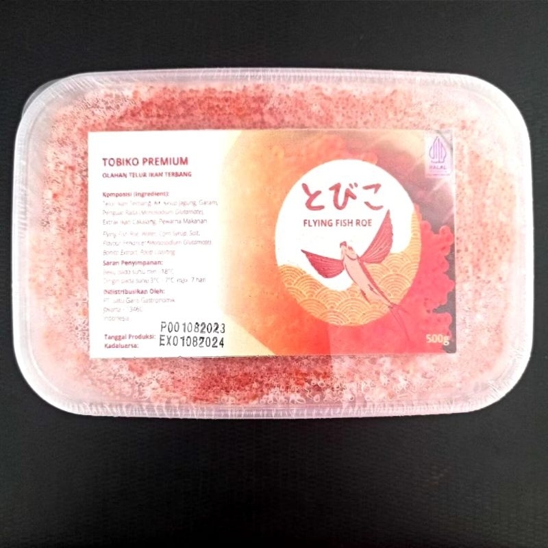 

Tobiko / telur ikan terbang orange 500gr halal