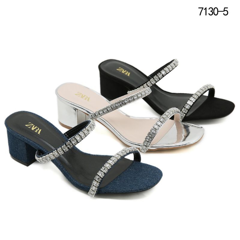 ZARA 7130-5 Denim,Suede & Patent Leather Heels