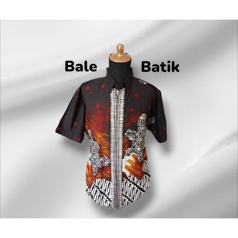 Kemeja Batik Tulis Motif Abstrak Ombak Segoro