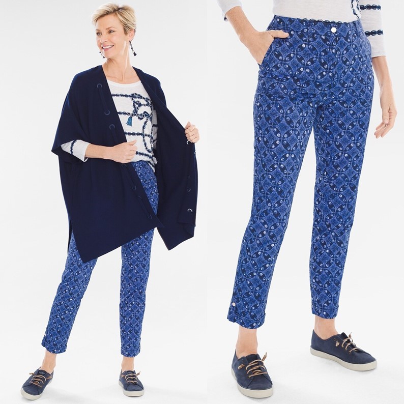 Ch1cos Blue Geo Ankle Pants