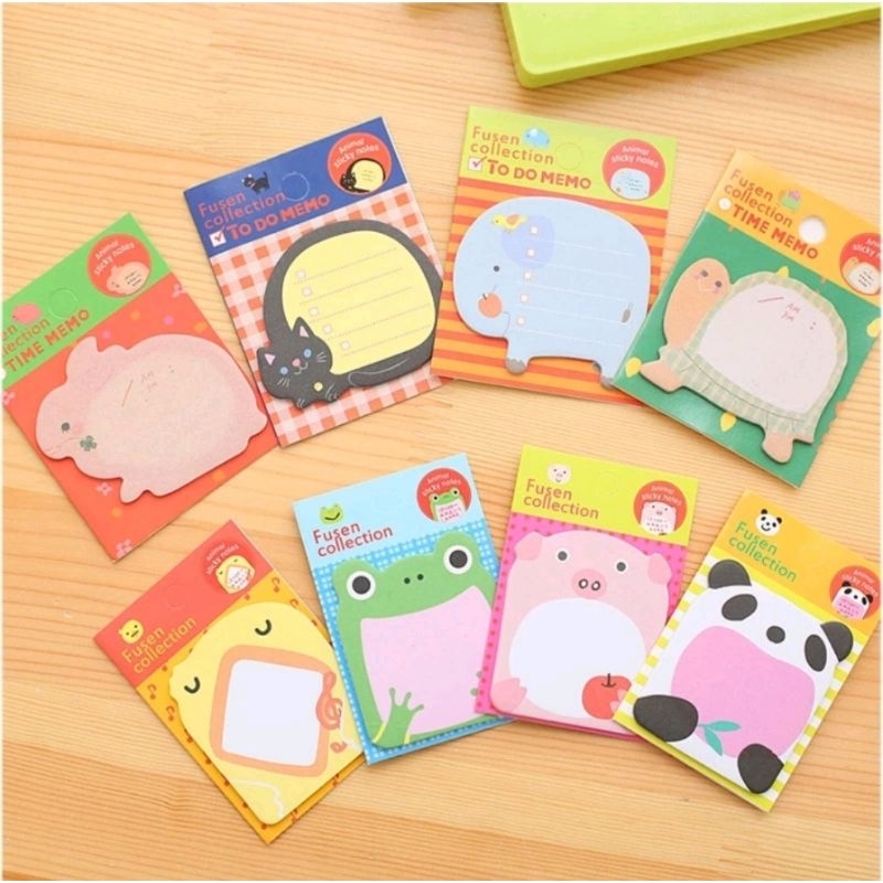 

Sticky Notes Motif Hewan Tempelan Kertas Catatan Memo Note Karakter Animal Mini Karakter Binatang Lucu