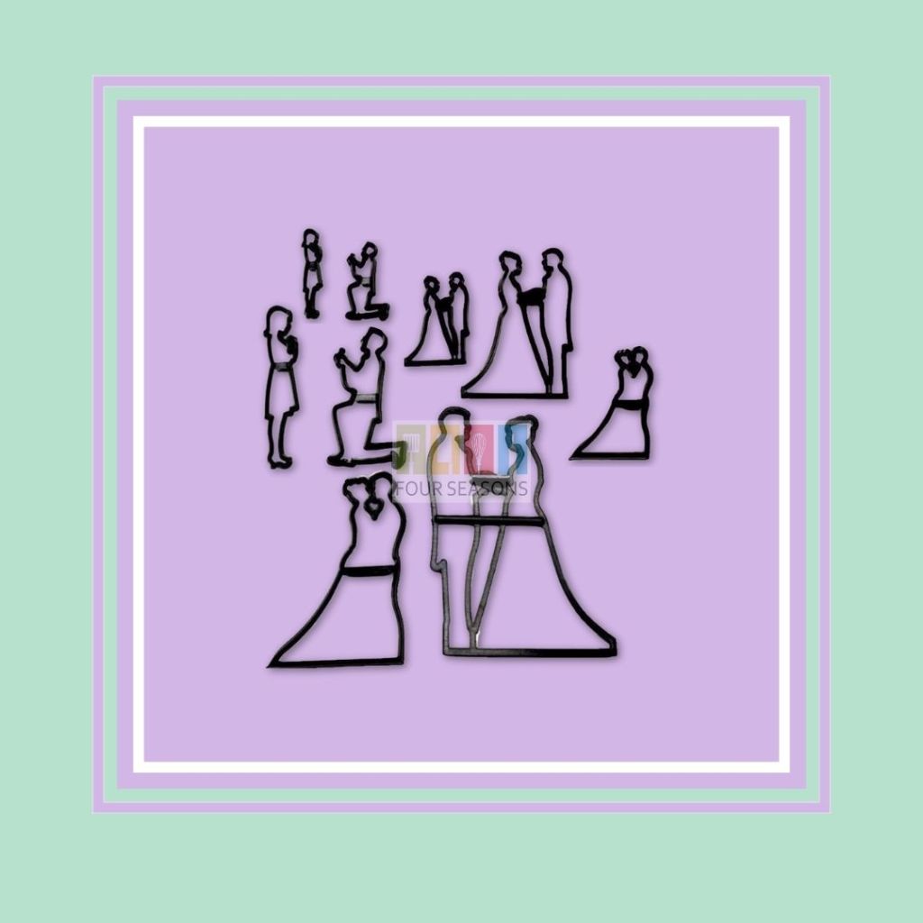 WEDDING SILHOUETTE SET alat dekorasi gula fondan pernikahan