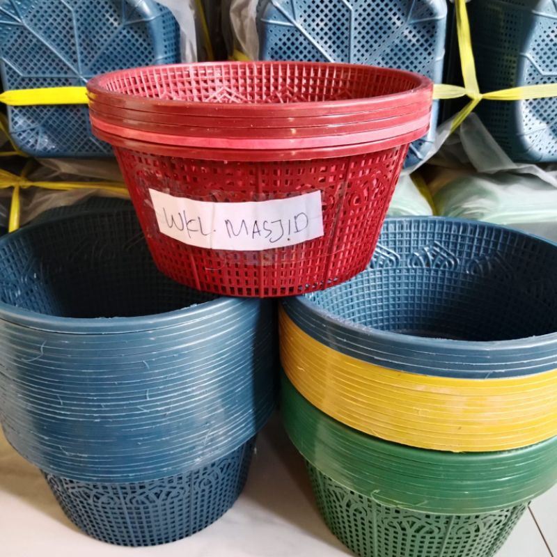 1 LUSIN/12 PCS WAKUL NASI PLASTIK HAJATAN/WAKUL TASYAKURAN/WAKUL PLASTIK/BESEK