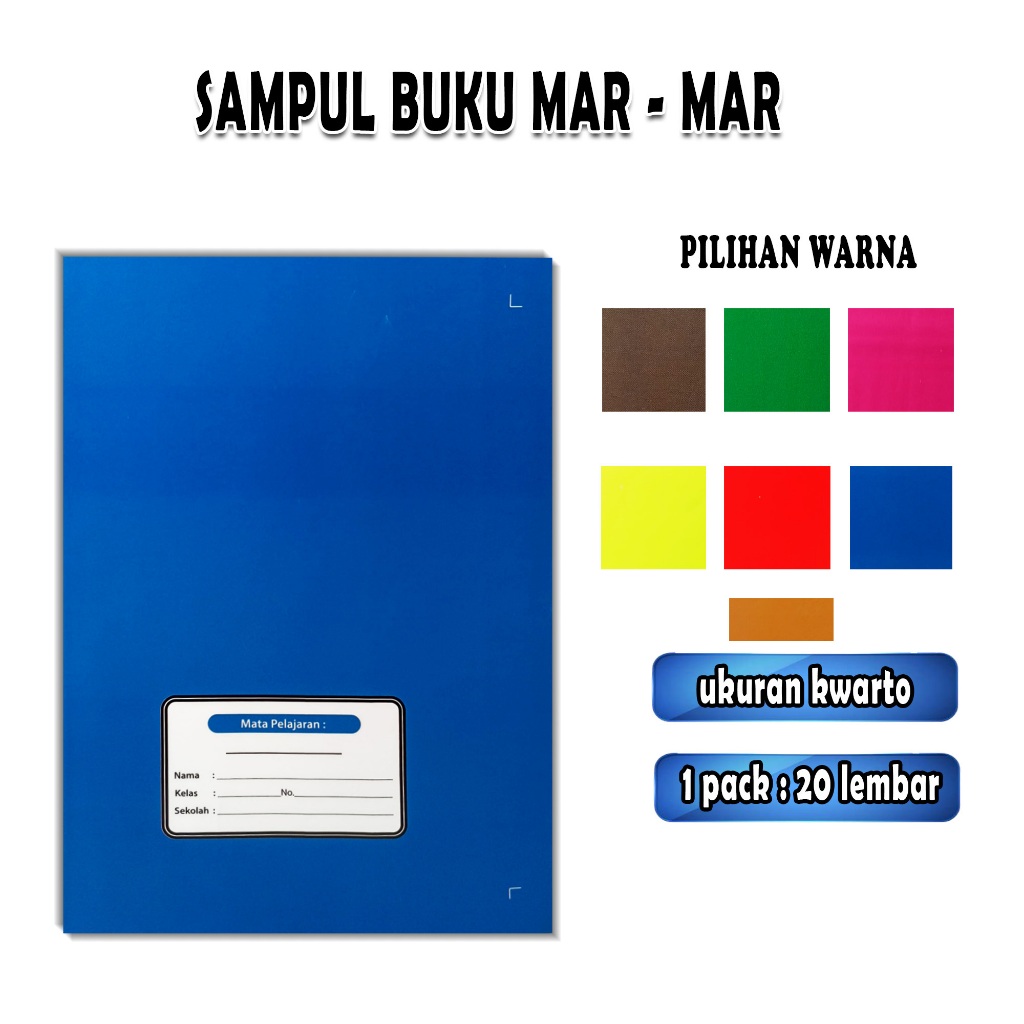 

sampul buku mar mar / ukuran kwarto / 1 pack / 20 lembar