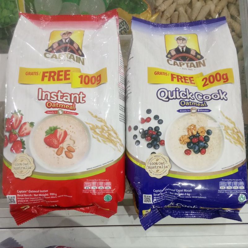 

Oatmeal Quick Cook & Instant Captain Oats 1kg