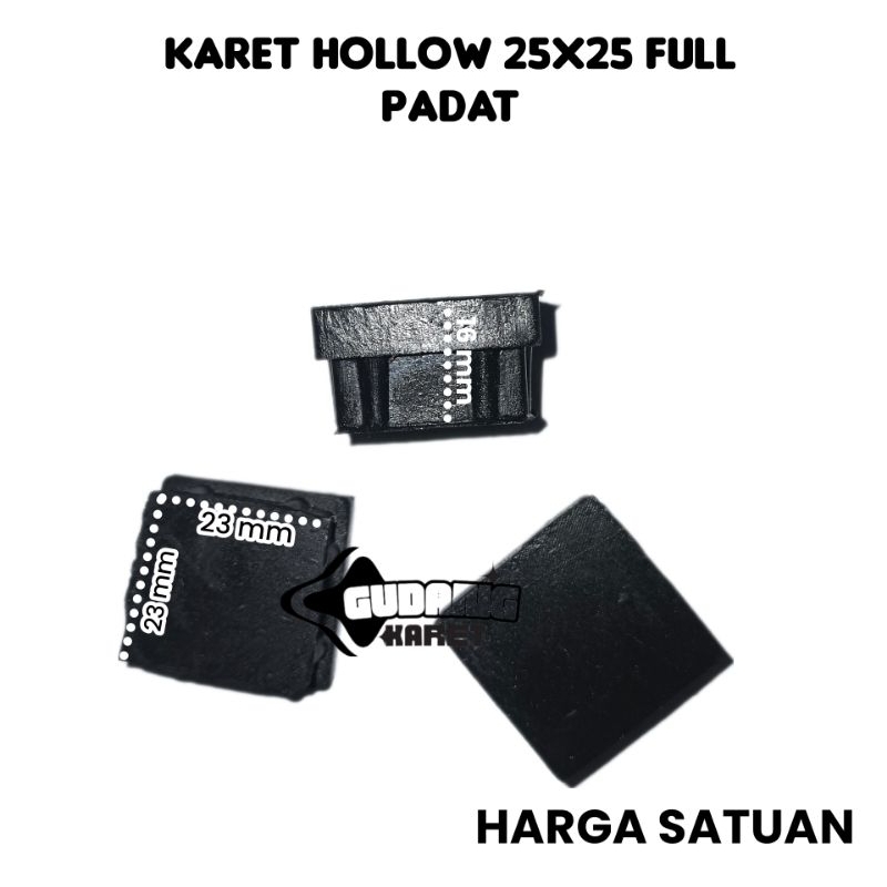 Karet Kaki Hollo 25x25 full padat/Karet Hollow 25x25 / Karet Kaki Kursi