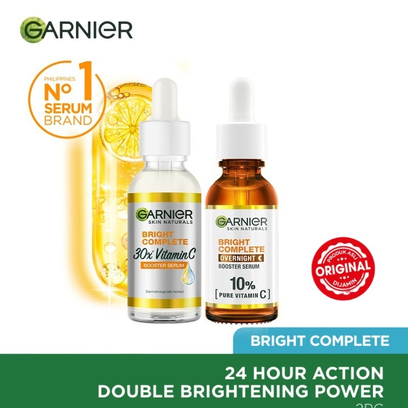 【COD ORI】Paket Skincare Garnier Bright Complete Vitamin C Day & Night Serum Kit – Paket Serum Pagi &