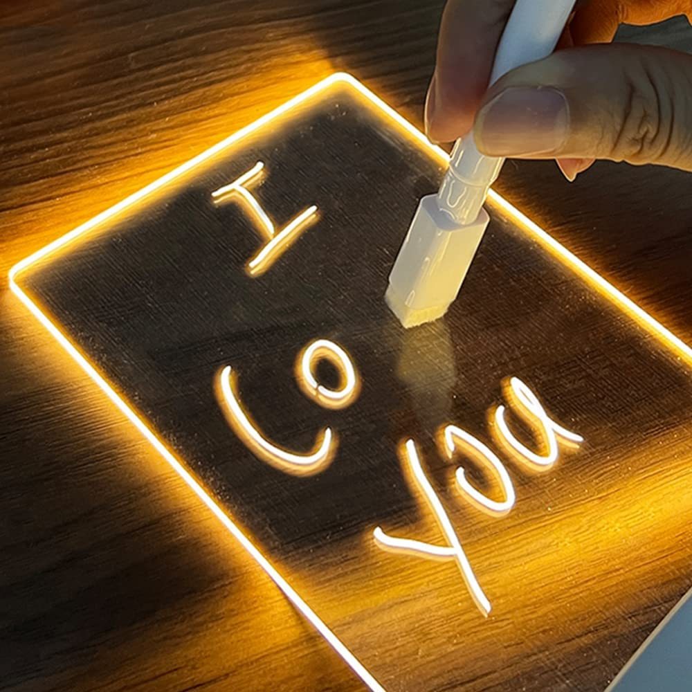 

Lampu Hias Akrilik LED Spidol Papan Tulis Memo Board Kado Ulang Tahun Ultah Anniversary Board