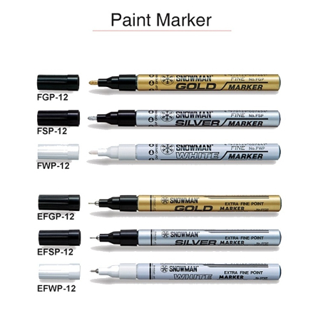 

SPIDOL SNOWMAN PAINT MARKER FINE/ EXTRA FINE PUTIH - EMAS - SILVER