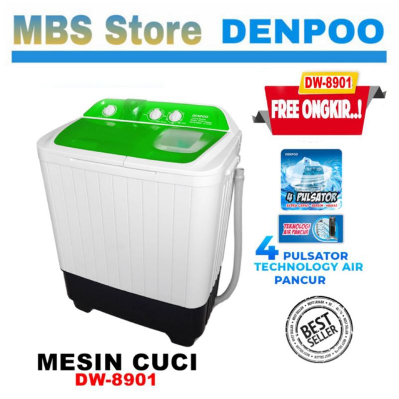 Mesin Cuci 2 Tabung Denpoo DW 8901