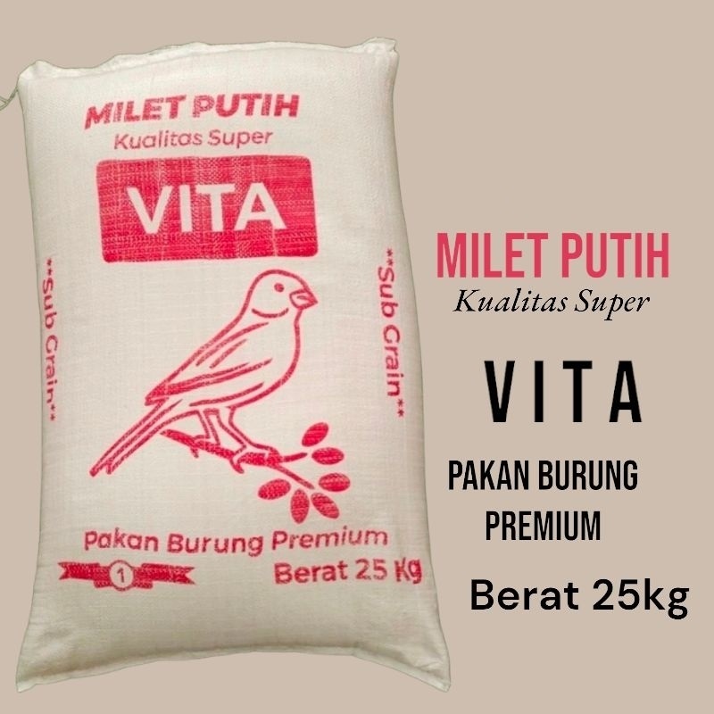 MILET PUTIH biji milet 1kg PAKAN LOVEBIRD BURUNG LAINNYA