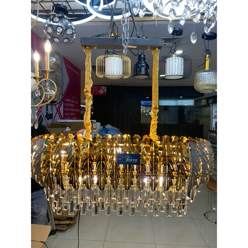 LAMPU GANTUNG MEJA MAKAN LUXURY GOLD