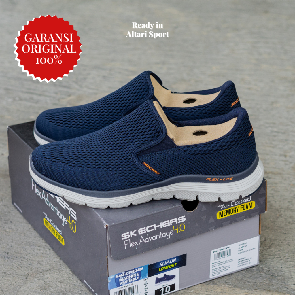 SEPATU SLIP ON PRIA SKECHERS FLEX ADVANTAGE 4.0 MATTUS ORIGINAL ASLI BNIB