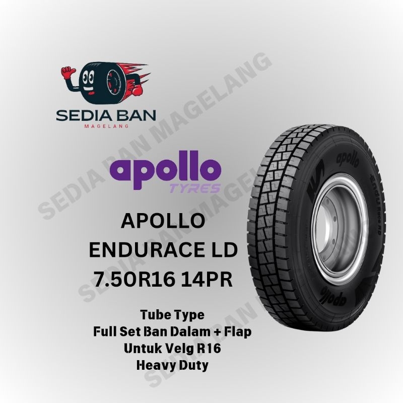 Ban Truk BL Ban Luar Truk Kawat/Radial Apollo Endurace LD 7.50R16 750R16 14PR