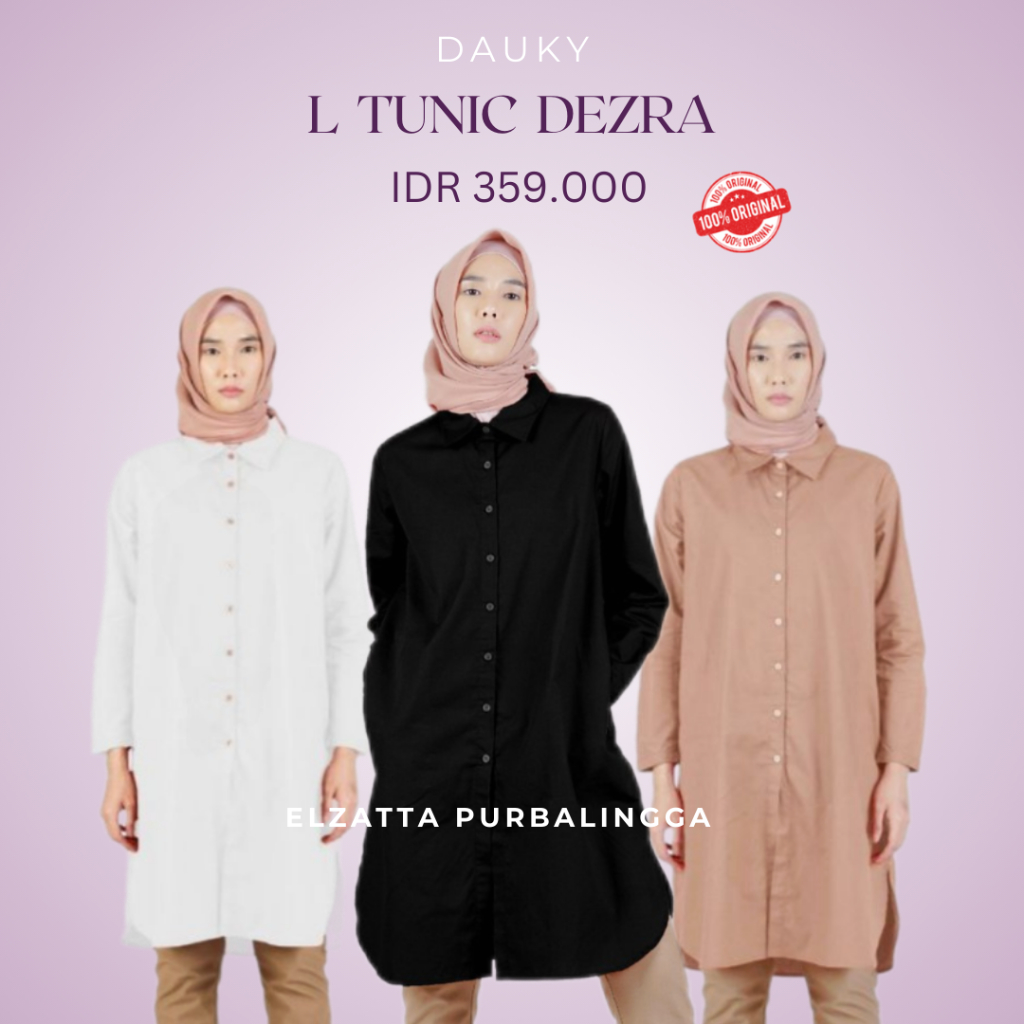 Dauky L Tunic Dezra Tunik Bahan Katun Tunik Wanita Nyaman dipakai by Dauky