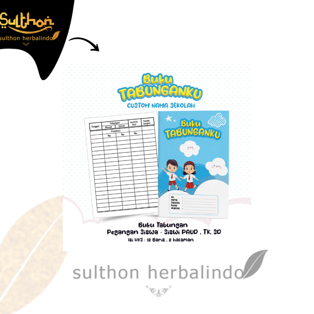 

Buku Tabungan Custom Nama + Cover Tabungan Sekolah SD , TK , PAUD , Buku Catatan , Buku Tabungan Sekolah Varian Awan...