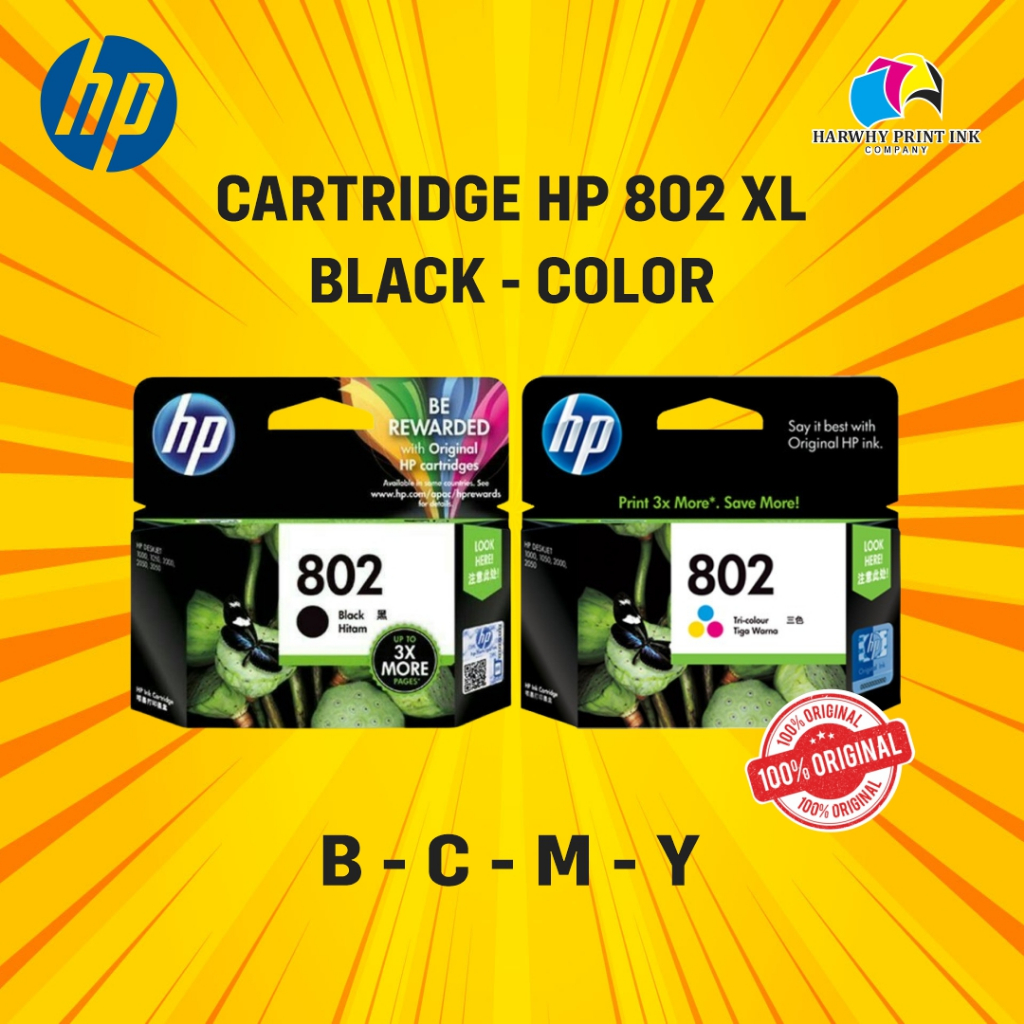 CARTRIDGE HP 802 XL BLACK - HP 802 XL COLOR ORIGINAL