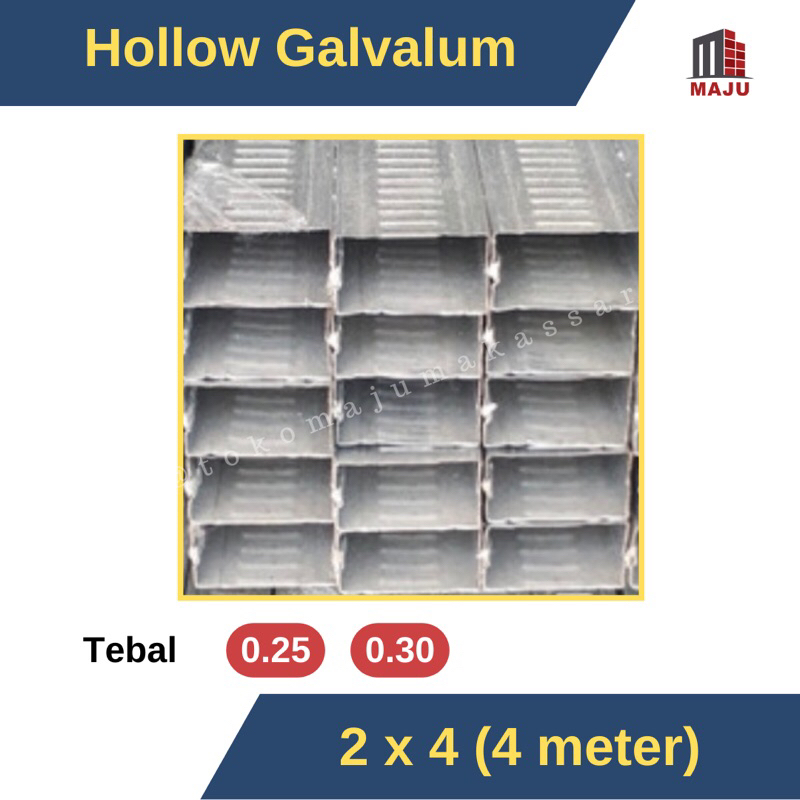 Hollow Baja Ringan 2x4 4 meter 0,25 / Hollow Kotak Galvalum / Hollow Gypsum Standard Mini