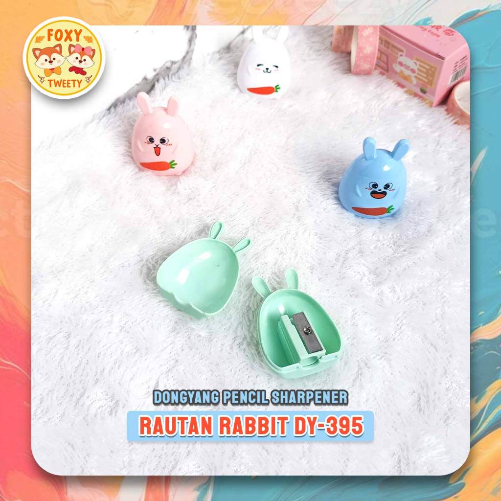 

Rautan Rabbit DONGYANG / Pencil Sharpener DY-395 / Rautan Pensil Kelinci Lucu White Pastel Pink Blue Green