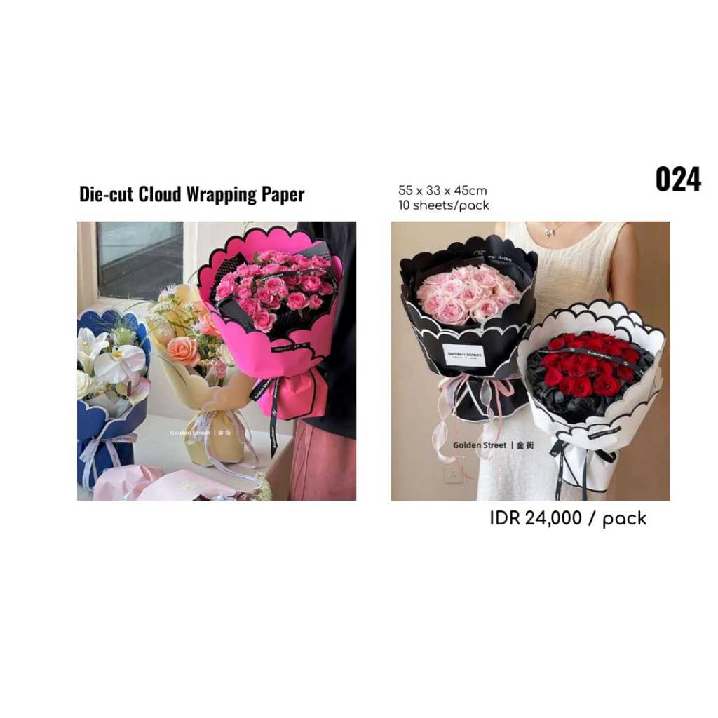 

MY Supplies - Flower Wrapping Paper Die-cut Cloud Wrapping Paper kertas Bungkus Bunga Awan Kertas
