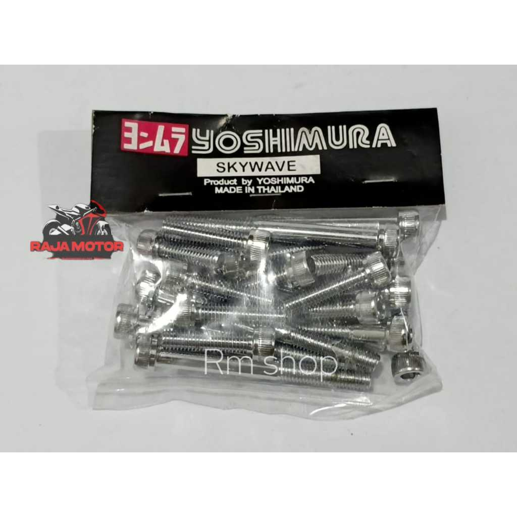 baut mesin suzuki skywave komplit chrome high quality