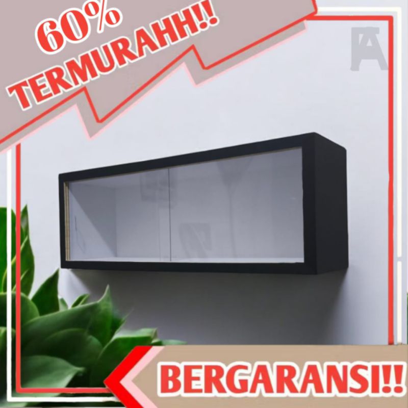 Rak Dinding Transparan Pintu Geser Minimalis Penyimpanan Serbaguna untuk Kamar Tidur dan Ruang Kerja
