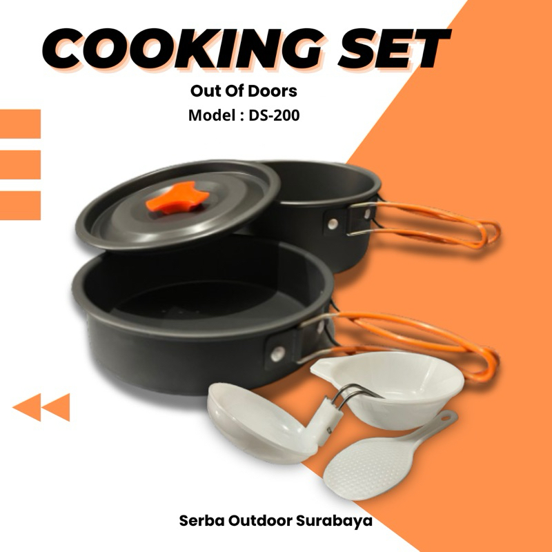 Alat Masak Outdoor / Panci teflon / Cooking Set DS 200, DS 300, DS 301, DS 308
