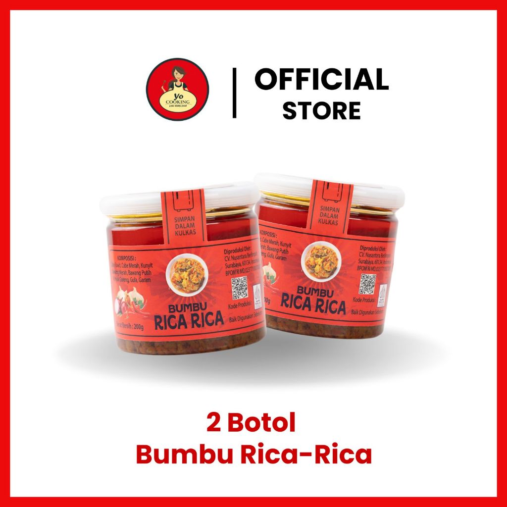 

YO COOKING Berat 200 Gram/Botol- Bundling 2 Bumbu Masak Rica -BPOM- Bumbu Instan - Bumbu Praktis - Mantap Medok enak nampol - Rasa enak- Bumbu viral - Bumbu dapur - Masak sat set