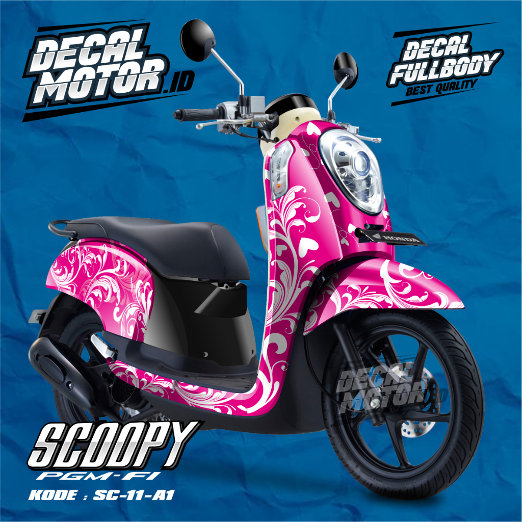 Decal Scoopy Fullbody Honda Scoopy FI - Sticker Decal Variasi Lis Motor Scoopy Tahun 2015 - Decal St